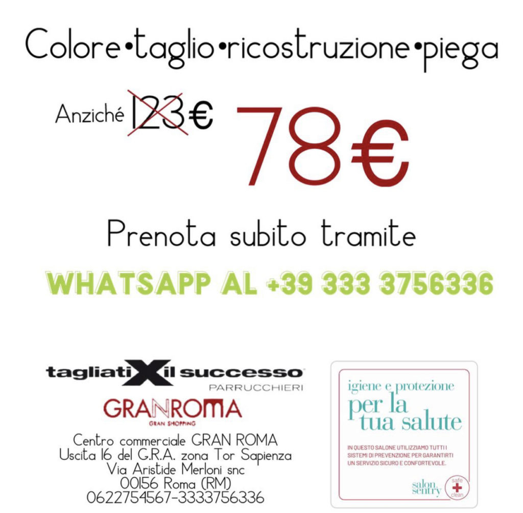TAGLIATI X IL SUCCESSO Centro Commerciale GranRoma Prenestina Bis